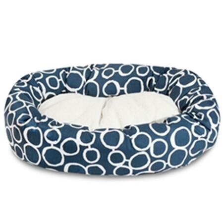 MAJESTIC PET 24 in. Fusion Navy Sherpa Bagel Bed 78899554064